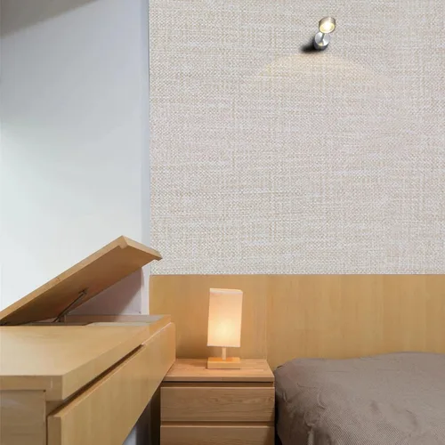 Miniatura 2 de Papel tapiz adhesivo de lino sintético para armarios/encimeras extraíble, papel de pared autoadhesivo, tela de vinilo impermeable, color café