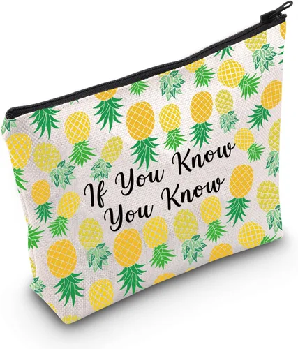 Miniatura 8 de MNIGIU Bolsa de cosméticos divertida de piña al revés Bolsa de maquillaje de piña Swinger Regalo de fiesta de regalo, Piña al revés., Monedero