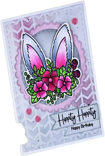Miniatura 4 de Happy Spring - Juego de sellos y troqueles de silicona transparente para hacer tarjetas, plantillas de corte para álbumes de recortes, álbum