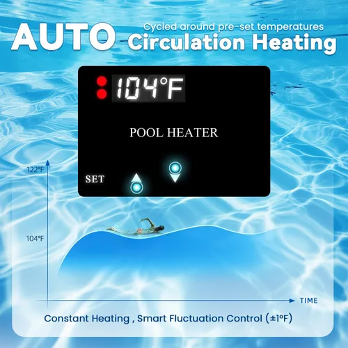 Miniatura 3 de NEWTRY Calentador de SPA de 5.5KW, calentador de piscina de 220V, calentadores eléctricos de piscina, calentadores de hidromasaje con termostatos