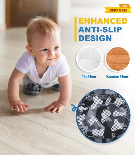 Miniatura 2 de (2 generación) Rodilleras para gatear con certificado CPSIA, cómodas, unisex, para niños pequeños y bebés que gatean (2 pares)
