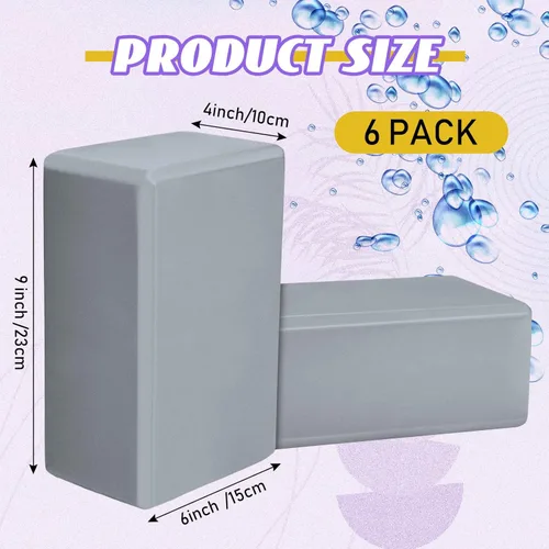 Miniatura 3 de Wettarn Paquete de 6 bloques de yoga de 9 x 6 x 4 pulgadas, espuma EVA, ligeros, antideslizantes, accesorios de yoga para pilates, estiramiento