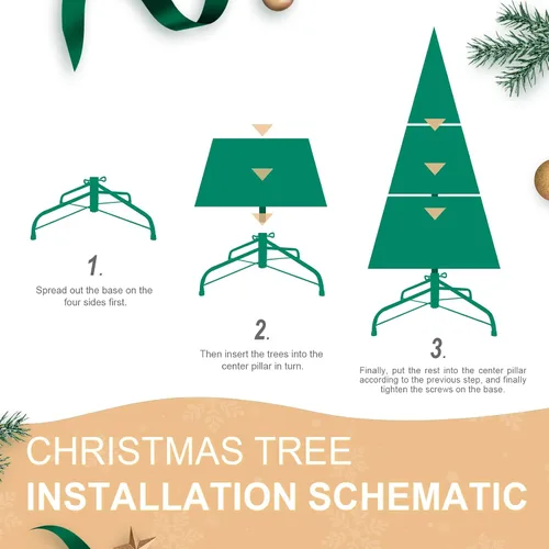 Miniatura 6 de Árbol de Navidad artificial sin luz de 5 pies, árbol de Navidad de abeto verde festivo con 723 puntas de rama, árbol de Navidad realista de abeto
