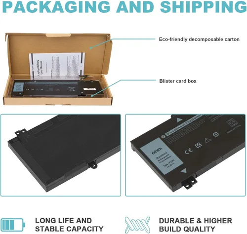 Miniatura 6 de Futurebatt 1F22N 15.2V 60Wh Nueva batería de repuesto para laptop Dell Alienware M15 M17 R1 G7 7590 7790 G5 5590-D2783W D2743B D2865B D2863W D2842W
