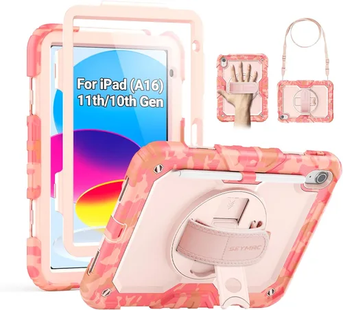 Miniatura 28 de SEYMAC Funda para iPad Air de 5ª/4ª generación de 10.9 pulgadas, Funda Protectora de Cuerpo Completo Resistente a Golpes con Protector de Pantalla