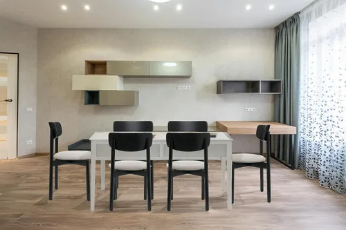 Miniatura 6 de Juego de 6 sillas de comedor de madera tapizadas modernas de mediados de siglo para muebles de habitación con diseño ergonómico duradero prémium