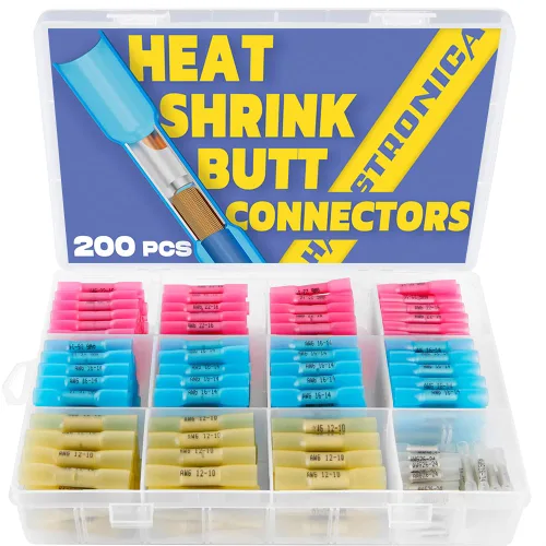 Miniatura 11 de 330 piezas haisstronica Conectores de tope termoencogibles impermeables grado marino, kit de conectores de cable eléctrico con aislamiento de cobre