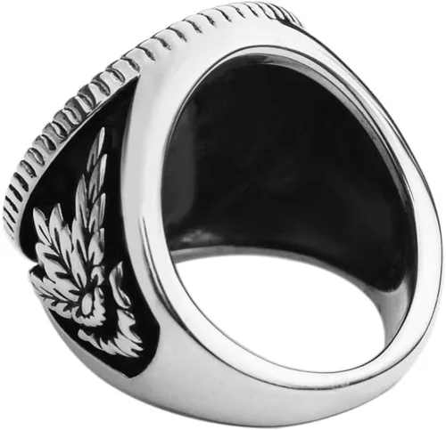 Miniatura 3 de Gorgeous Wyoming Green Jade Cabochon 925 Sterling Silver Signet Ring New - Bank Note Olive Leaf Design - Wyoming's Official State Gemstone