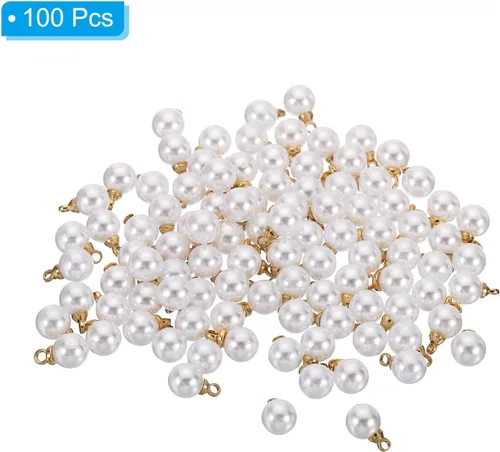 Miniatura 3 de PATIKIL 100 cuentas de perlas de perlas de imitación para hacer joyas, pulseras, aretes, collar, Navidad