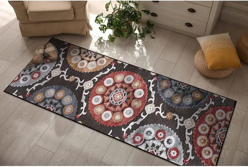 Miniatura 78 de CAMILSON Alfombra para Interiores y Exteriores, Alfombras de Área Azules 5x7 con Hojas Tropicales Botánicas para Patios Interiores y Exteriores