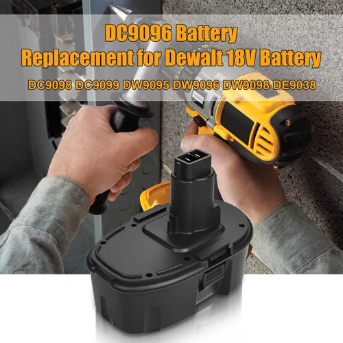 Miniatura 3 de Dosctt Paquete de 2 baterías de repuesto Ni-Mh DC9098 DC9098 DC9096 de 18 voltios compatibles con Dewalt batería de 18 V DW9096 DW9098 DW9099 DE9095