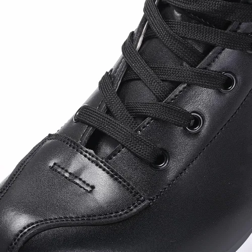 Miniatura 5 de Patines para mujer y hombre de caña alta en negro, de cuero sintético clásico, patines de doble fila ajustables para interiores y exteriores