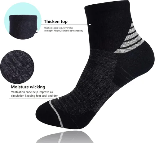 Miniatura 2 de J.WMEET Calcetines atléticos para mujer, calcetines acolchados para correr, senderismo, rendimiento, de algodón, paquete de 6