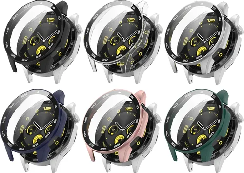 Miniatura 11 de FitTurn Funda rígida de policarbonato con protector de pantalla de vidrio templado a escala integrada compatible con Huawei Watch GT4