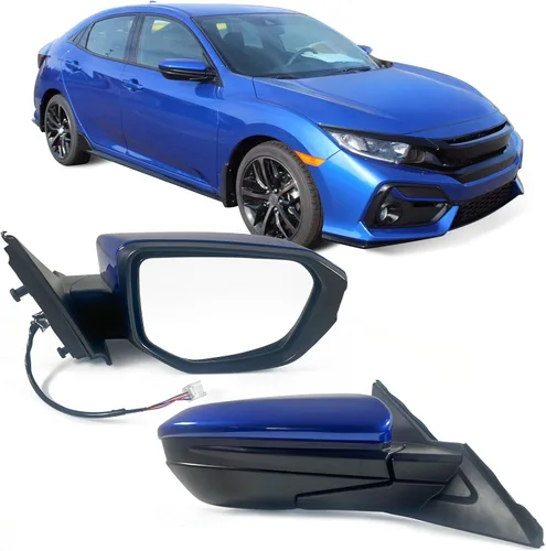 Espejo de puerta lateral derecha del pasajero para Honda CIVIC LX SE Sport 2016-2021 con espejo eléctrico Ajust plegado manual sin calefacción, Azul