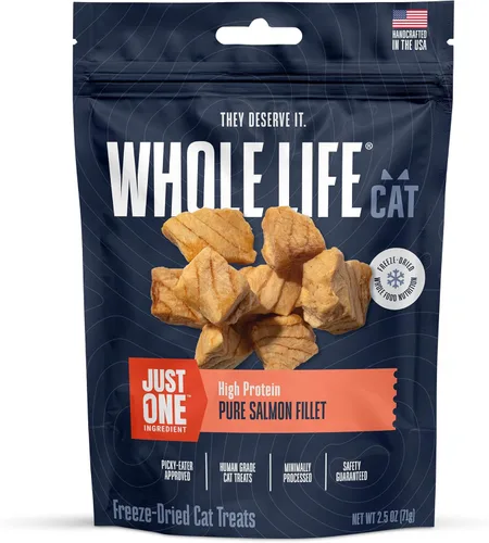 Miniatura 12 de Whole Life Cat Just One Atún - Golosinas liofilizadas para gatos – Alimento rico en proteínas de grado humano, aperitivos de entrenamiento