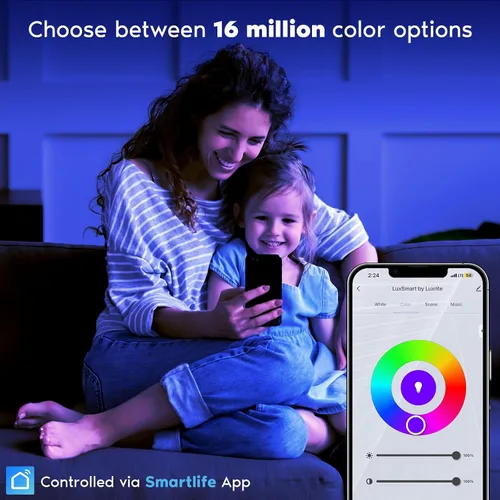 Miniatura 2 de LUXRITE Paquete de 12 luces LED empotrables inteligentes de 6 pulgadas, cambio de color RGBW, aplicación WiFi y control de voz, compatible con Alexa