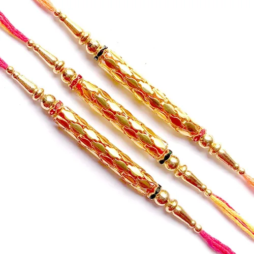 Miniatura 2 de Juego de 3 pulseras Rakhi Raksha Bandhan hechas a mano Rakhee Raksha Bandhan Raksha Bandhan regalo de color y diseño pueden variar