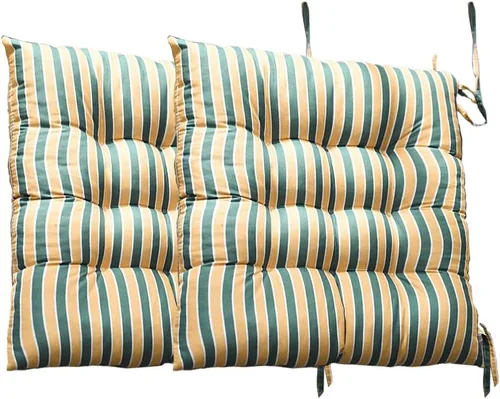 Miniatura 10 de Garneck 2 uds. Cojines de asiento al aire libre Cojín de silla para silla de oficina Sillas al aire libre Silla de interior s a rayas Estera