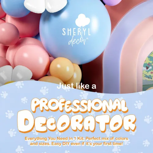 Miniatura 8 de Kit de arco de globos azules TODO EN 1 con globos BONUS de hueso y margarita para decoración de cumpleaños de niña - Guirnalda de globos pastel