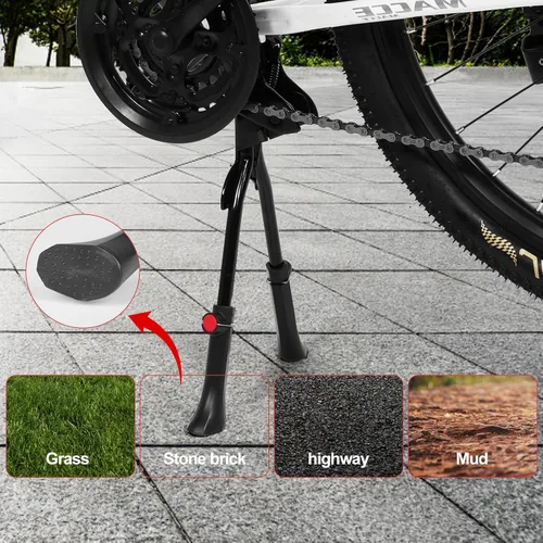 Miniatura 8 de Soporte para bicicleta, soporte central resistente, doble soporte de bicicleta para bicicletas de adultos, soporte ajustable para bicicletas de 24 a