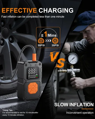 Miniatura 3 de Inflador de neumáticos, compresor de aire portátil, bomba de aire inalámbrica de 150 PSI para neumáticos de automóvil, bomba de neumáticos