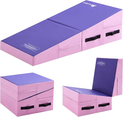 Miniatura 9 de Colchoneta de gimnasia con cuña inclinada para niños, para interiores y exteriores, equipo de entrenamiento y ejercicio, gimnasio en casa, yoga