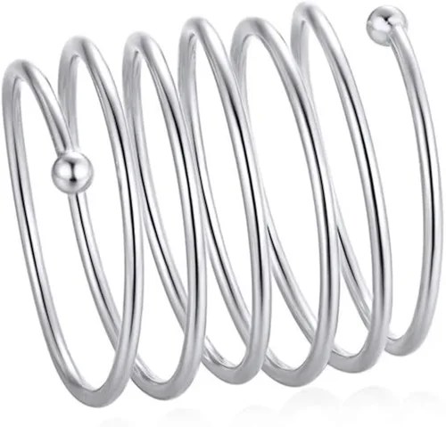 Silvora - Anillo apilable de plata esterlina 5MM10MM15MM de ancho anillo abierto para dedo de la mano y del pie para mujeres hombres niñas joyería