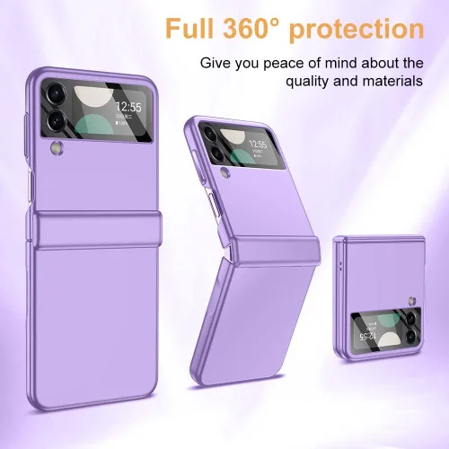Miniatura 5 de Funda para Samsung Z Flip 4: [Protección completa de bisagra] Funda delgada para teléfono con protección de pantalla incorporada, protección