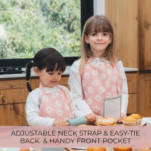 Miniatura 4 de ZICOTO Delantal para Niños para Niñas y Niños - Delantal de Niño Pequeño con Bolsillo para Cocinar, Hornear y Manualidades - Regalo de Navidad