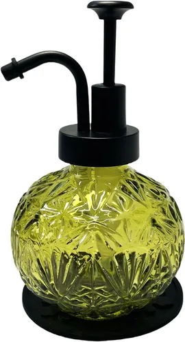 Dispensador de jabón vintage para baño, dispensador de jabón de cocina de vidrio con bomba, estilo rústico antiguo, bonita decoración rústica Verde