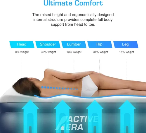 Miniatura 3 de Active Era Colchón de aire tamaño King con bomba elevada incorporada, colchón inflable elevado de alta calidad con almohada elevada, resistente a