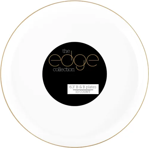 Miniatura 45 de [30 unidades de 8.6 pulgadas] Platos de fiesta de plástico azul oscuro Colección Edge Collection Premium pesado elegante vajilla desechable