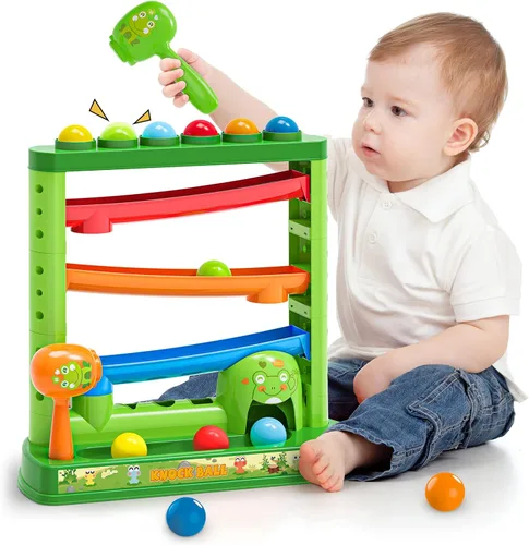 Miniatura 7 de OCHIDO Juguetes Montessori para niños de más de 3 años, juguetes de bola Pound A incluyen 2 martillos y 12 bolas, regalos para niñas a partir de 3