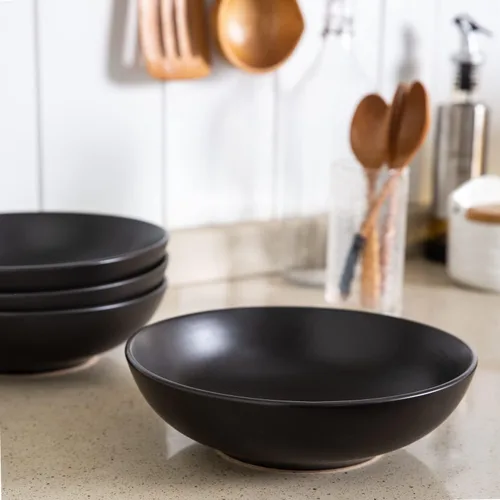 Miniatura 7 de AmorArc Juego de 4 cuencos grandes para pasta de 8.75 pulgadas, 42 onzas de profundidad, cuencos anchos para pasta, ensalada, fruta, avena, sopa