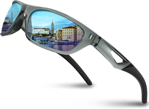 Miniatura 12 de RIVBOS Polarized Sports Sunglasses Driving Sun Glasses Shades for Men Women Tr90 Frame for Cycling Fishing Running RB831 Negro&gris