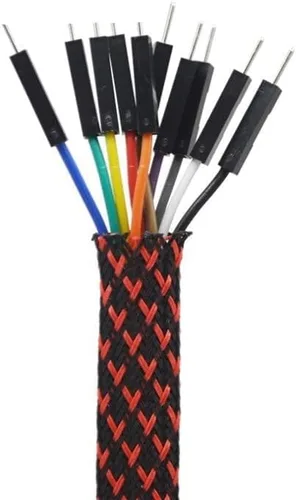 Miniatura 2 de Telar de alambre Undas Trenzadas Expansibles para Mascotas, 10/30 Metros, Color Negro Y Rojo, 0.472 in, De Alta Densidad, Trenzadas, Tubo de telar