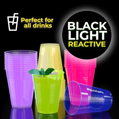Miniatura 3 de Exquisite Vasos de neón de 12 onzas, paquete de 60 unidades, vasos de plástico de colores, ideales para fiestas de cumpleaños o cualquier evento