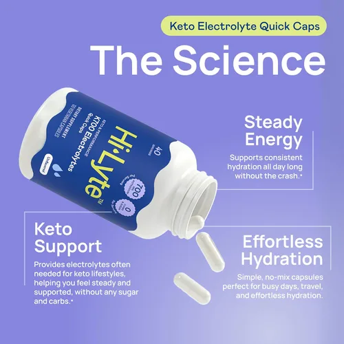 Miniatura 4 de Hi-Lyte Keto & Performance K700 Electrolitos Sin Sabor Cápsulas Rápidas, 40 Porciones