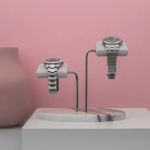 Miniatura 2 de LYS&LYX Soporte de reloj Soporte de exhibición de reloj Soporte de reloj Soporte de reloj hecho a mano (2-blancoplateadoblanco)