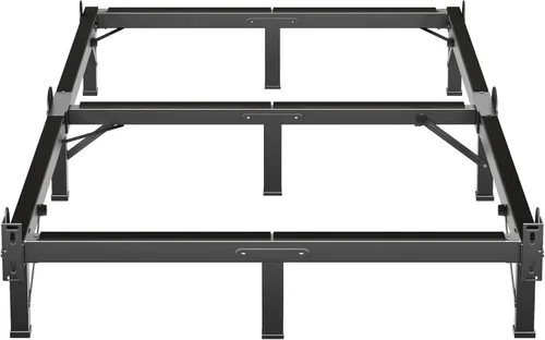 Miniatura 12 de MAF Bastidor de cama de metal Queen de 8 pulgadas, base de cama de soporte de 9 patas, marco de cama Queen para somier y colchón, base de cama Negro