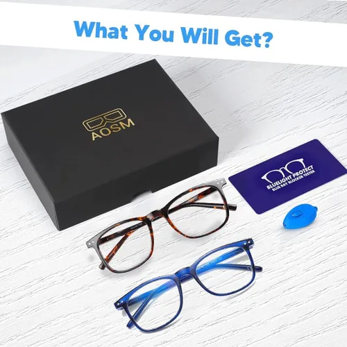 Miniatura 6 de AOSM Lentes de luz azul para hombres y mujeres, gafas de juego antirreflejos, protección UV400, bloqueo de luz azul para aliviar la fatiga ocular