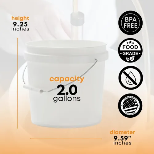 Miniatura 3 de Fermentador de plástico de 2 galones con tapa
