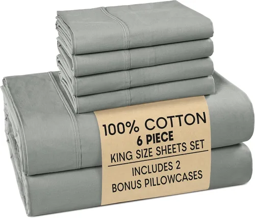 Miniatura 108 de Casa Platino Sábanas de cama individual XL, sábanas de 100 % algodón con 2 fundas de almohada, tejido percal crujiente y sensación acogedora, verde