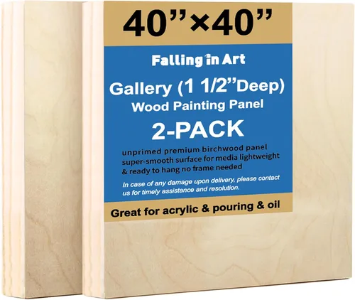 Miniatura 11 de Falling in Art Paquete de 2 paneles de lienzo de madera sin terminar, kit de paneles de madera de abedul de galería de 18 x 24 pulgadas, tablas