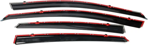 Miniatura 7 de IKON MOTORSPORTS - Visera de ventana compatible con Nissan Altima 2013-2018, policarbonato teñido ahumado y semitransparente con ribete cromado