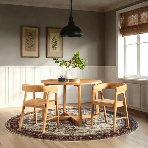 Miniatura 8 de Walker Edison Ezra - Silla de comedor moderna de madera maciza con respaldo redondeado, color negro (juego de 2)