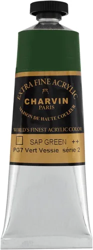 Miniatura 25 de Charvin Pintura acrílica profesional extrafina – verde absenta, tubo de 2.1 fl oz, pigmentos de triple fresado, resistente a la luz, pinturas