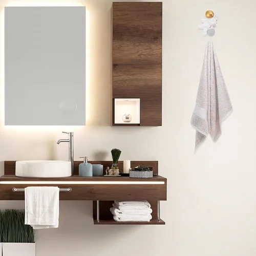 Miniatura 5 de 2 ganchos de pared de astronauta, resistentes para montar en la pared, ganchos adhesivos para bata, toallas, llaves, perchero, perchero