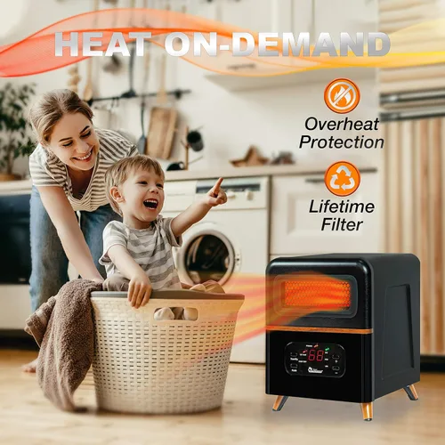 Miniatura 4 de DR. INFRARED HEATER DR-978 Nuevo calentador de espacio infrarrojo portátil híbrido de doble calefacción actualizado, 1500 W con control remoto